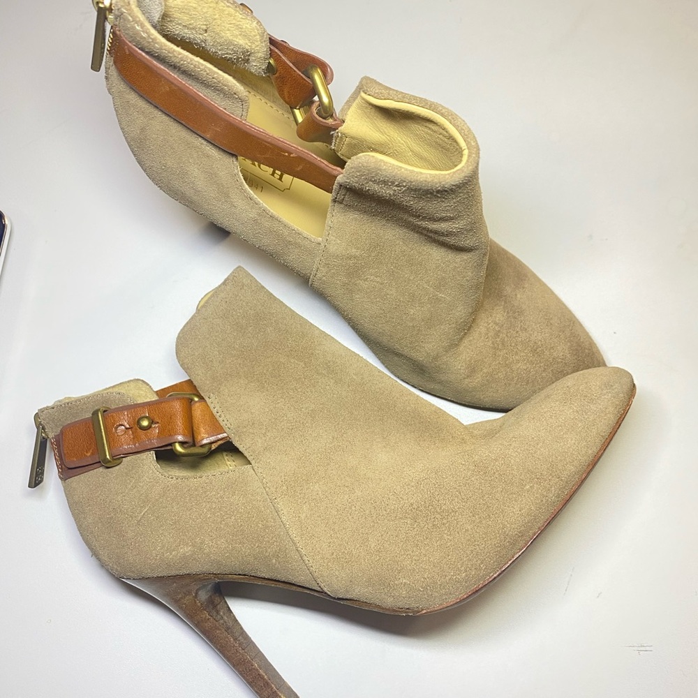Coach suede booties nude tan